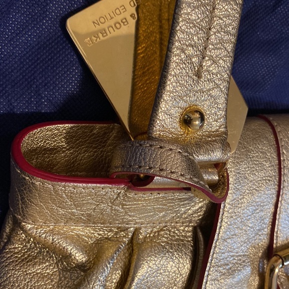 Dooney & Burke RARE Pink Trimmed Gold Bag - Picture 15 of 15